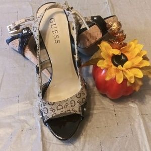 Guess peep toe high heels size 6M